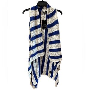 Como Black Cream and Blue Knit Duster